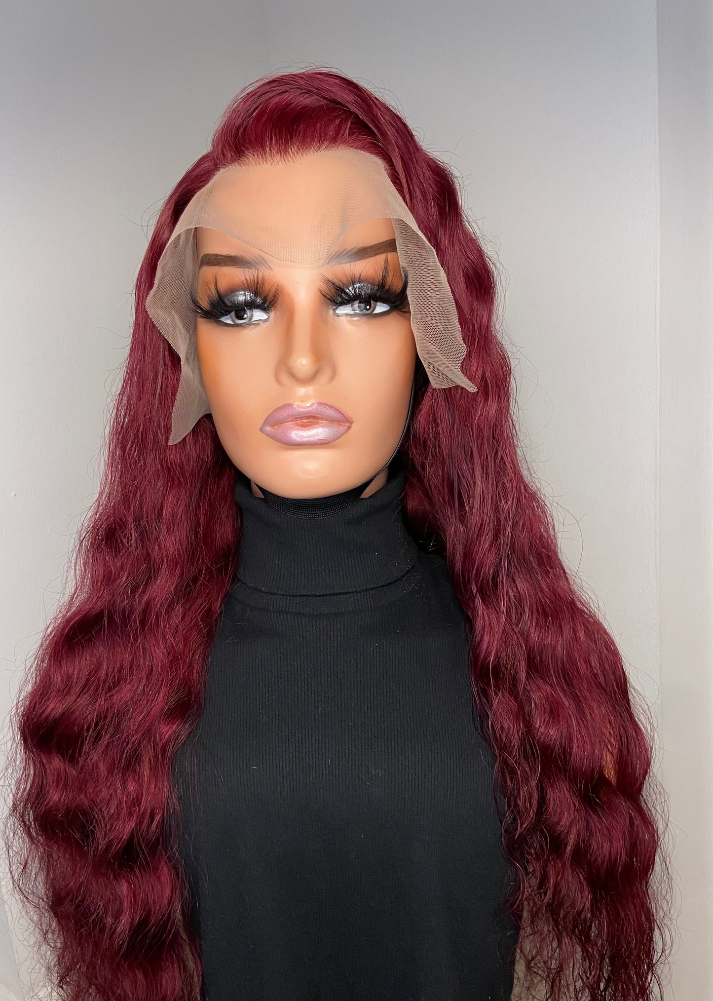 ROSIE | Loose Deep Wave Wig | 13x4 Full Frontal | Burgundy | 100% Human Hair | PRE-ORDER
