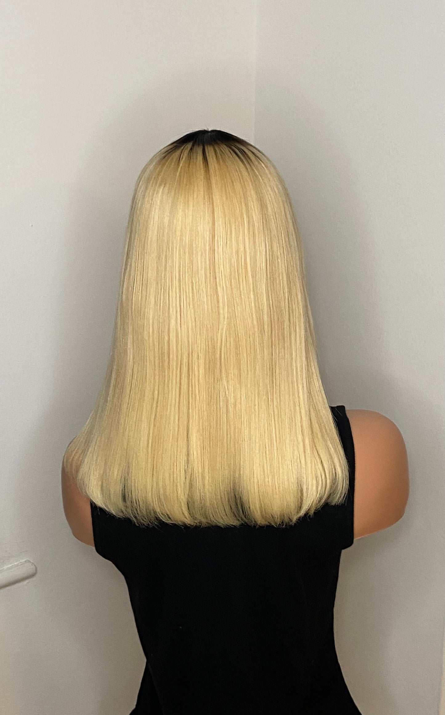 VIVIAN | Blonde Fringe Wig | Dark Roots | 100% Human Hair | PRE ORDER ONLY
