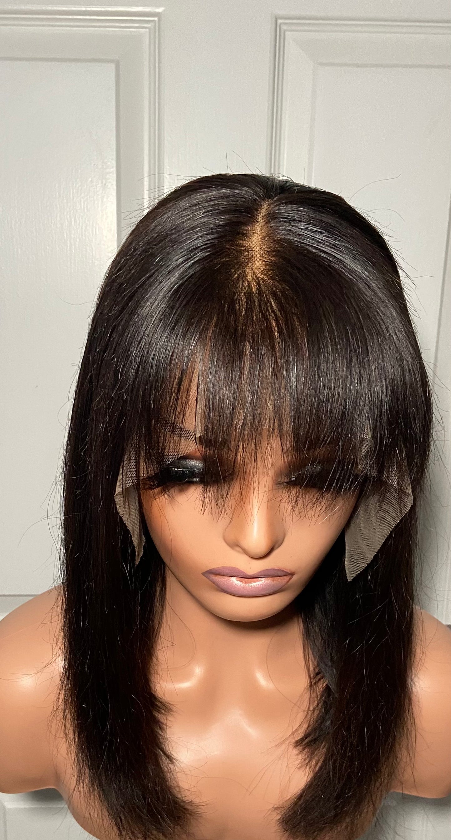 Lace Front Wig | 100% Human Hair | 12” Straight Hair | Transparent Lace | PRE-ORDER