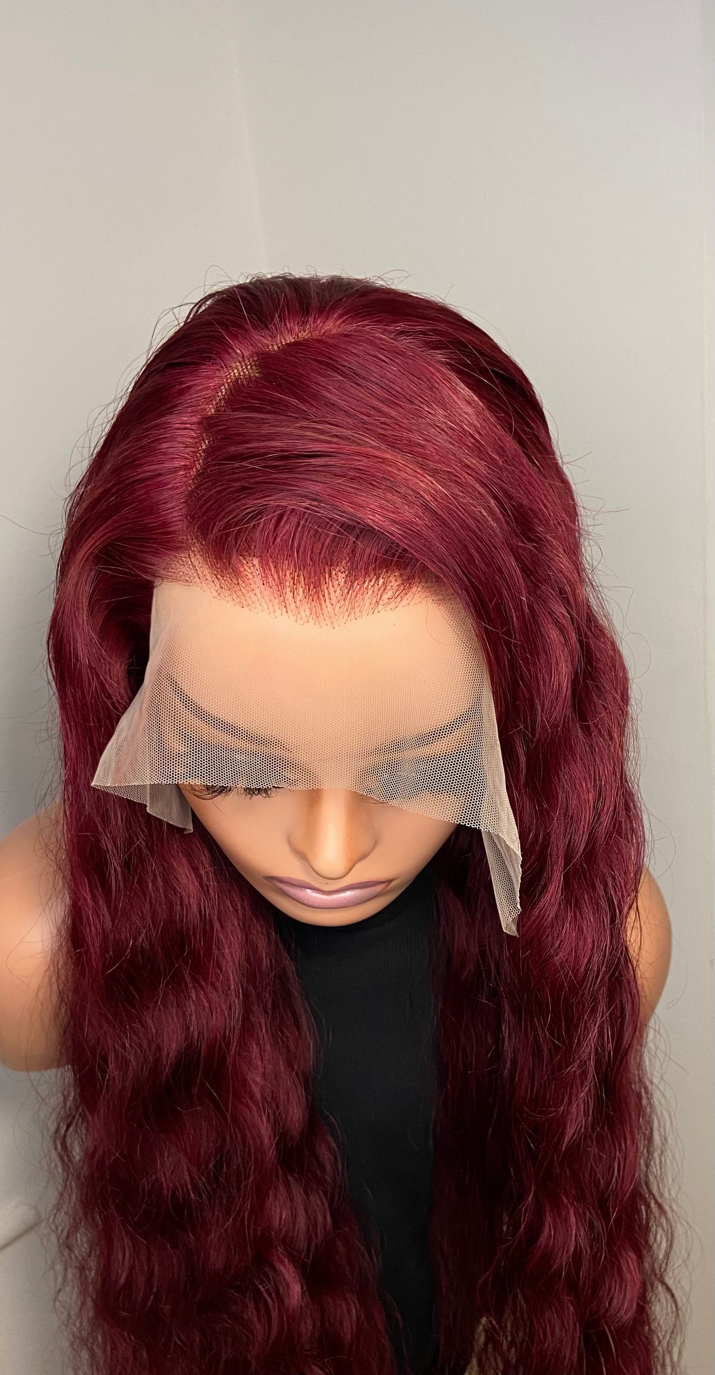 ROSIE | Loose Deep Wave Wig | 13x4 Full Frontal | Burgundy | 100% Human Hair | PRE-ORDER