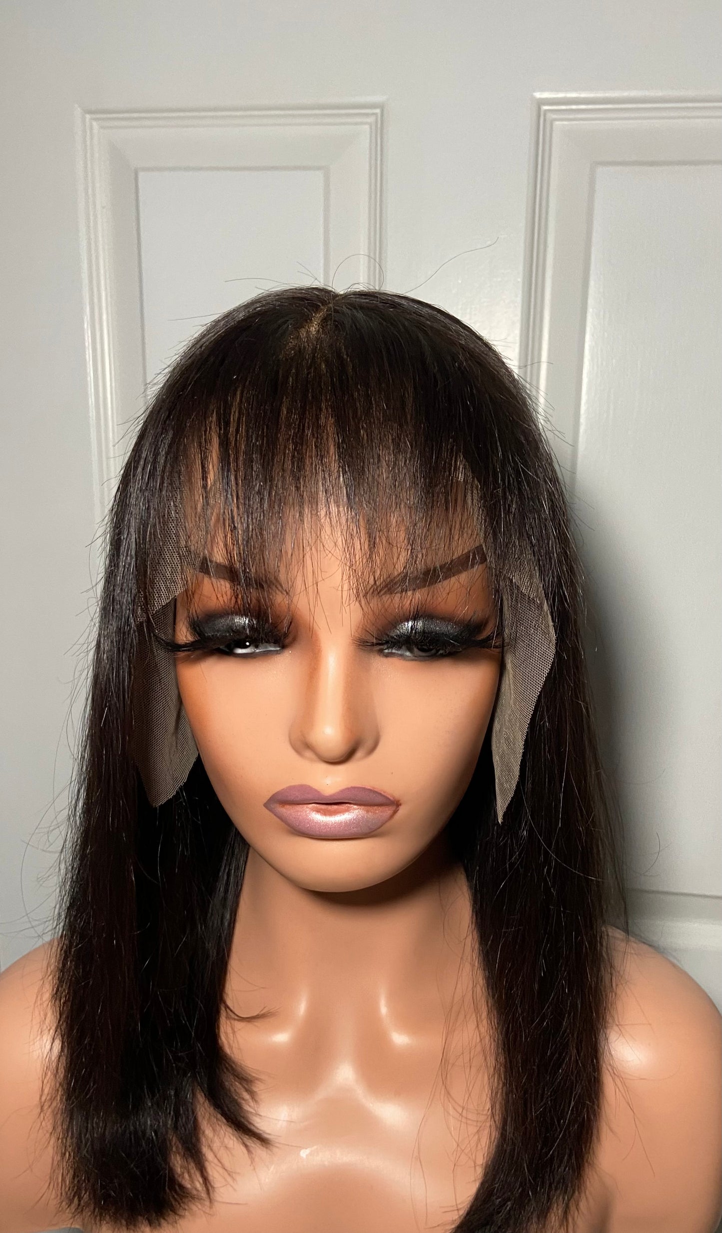 Lace Front Wig | 100% Human Hair | 12” Straight Hair | Transparent Lace | PRE-ORDER