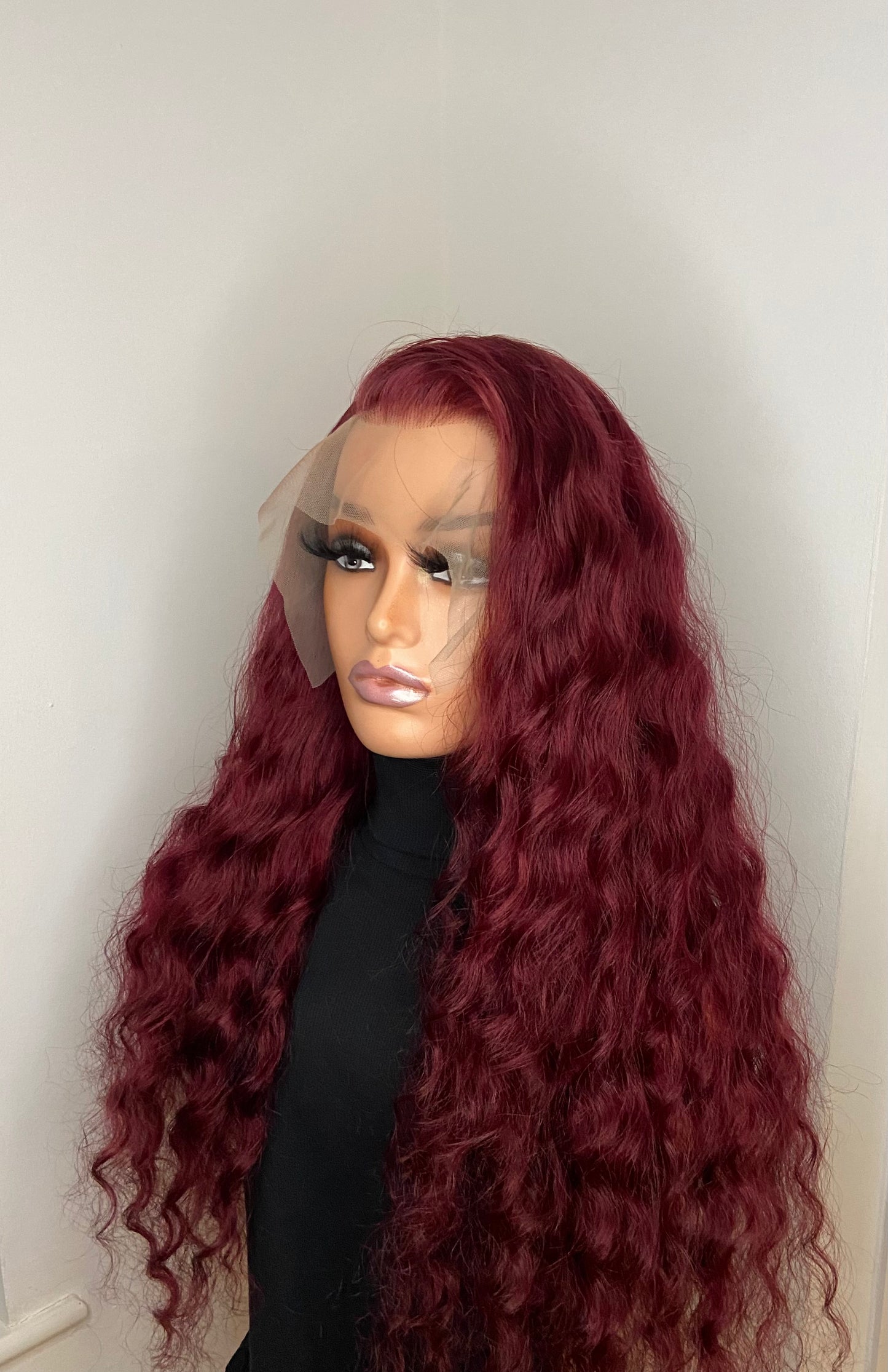 ROSIE | Loose Deep Wave Wig | 13x4 Full Frontal | Burgundy | 100% Human Hair | PRE-ORDER