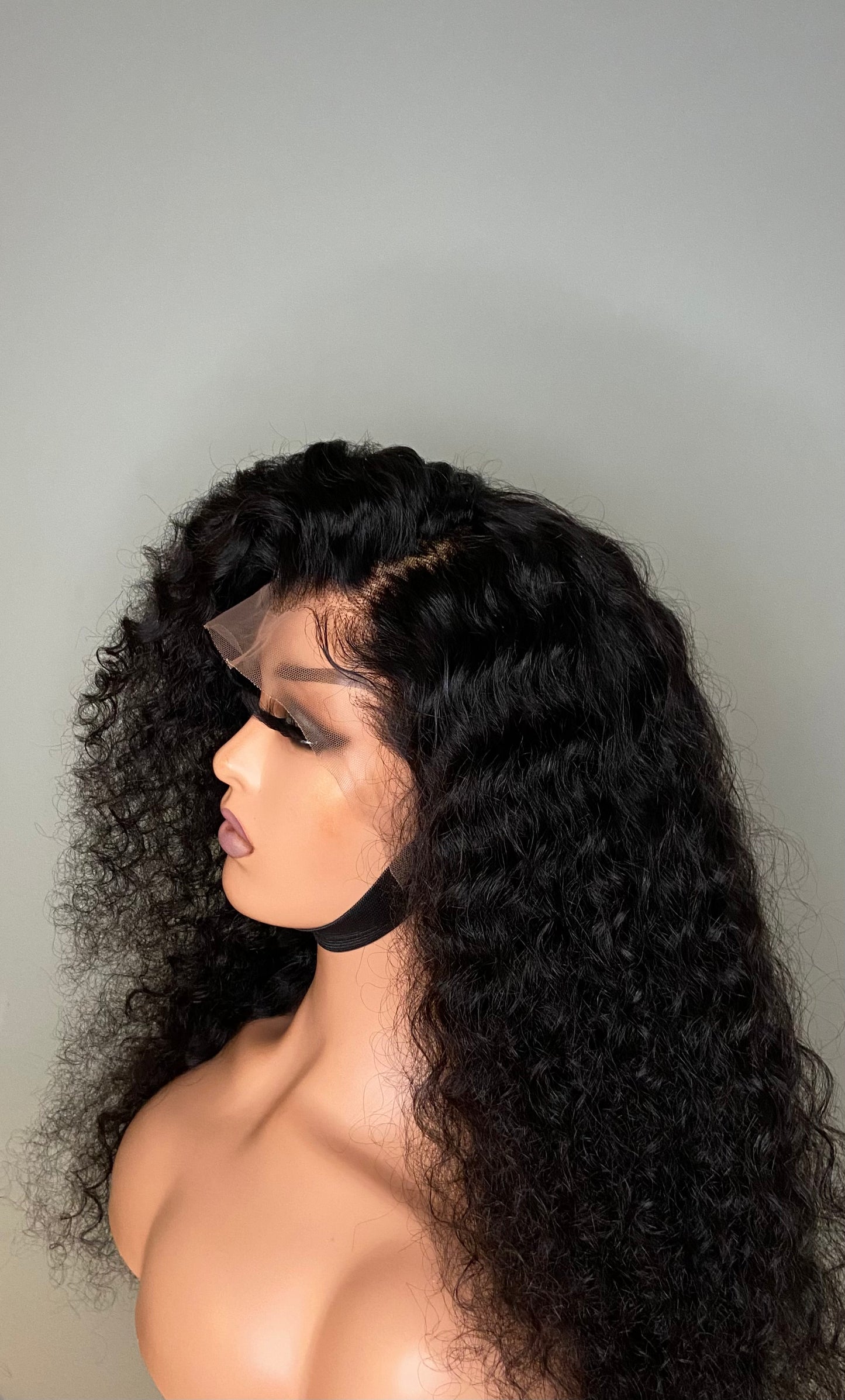 Lace Front Wig | 100% Real Human Hair | 22” Deep Wave Long Hair | Transparent Swiss Lace |
