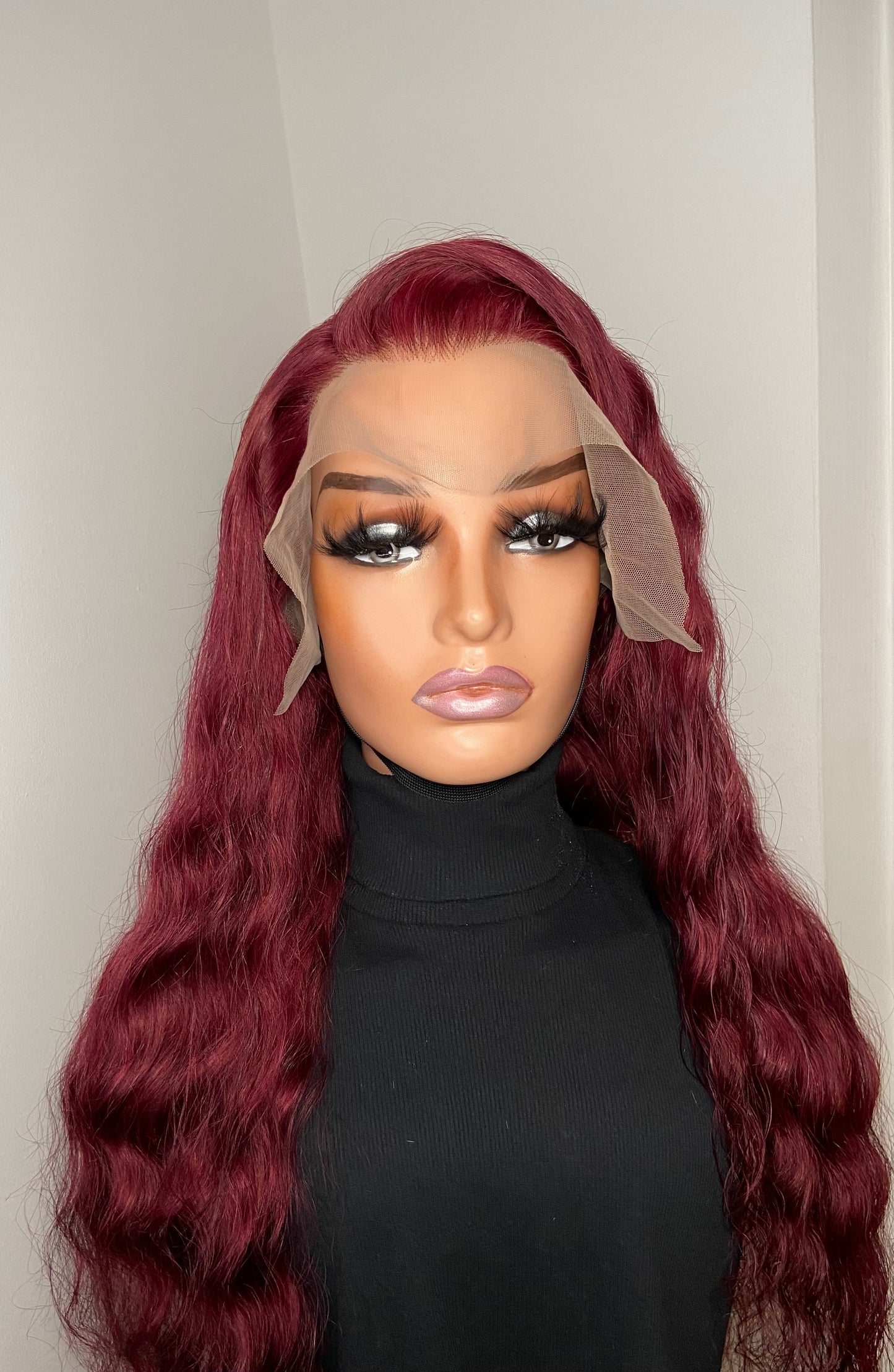 ROSIE | Loose Deep Wave Wig | 13x4 Full Frontal | Burgundy | 100% Human Hair | PRE-ORDER