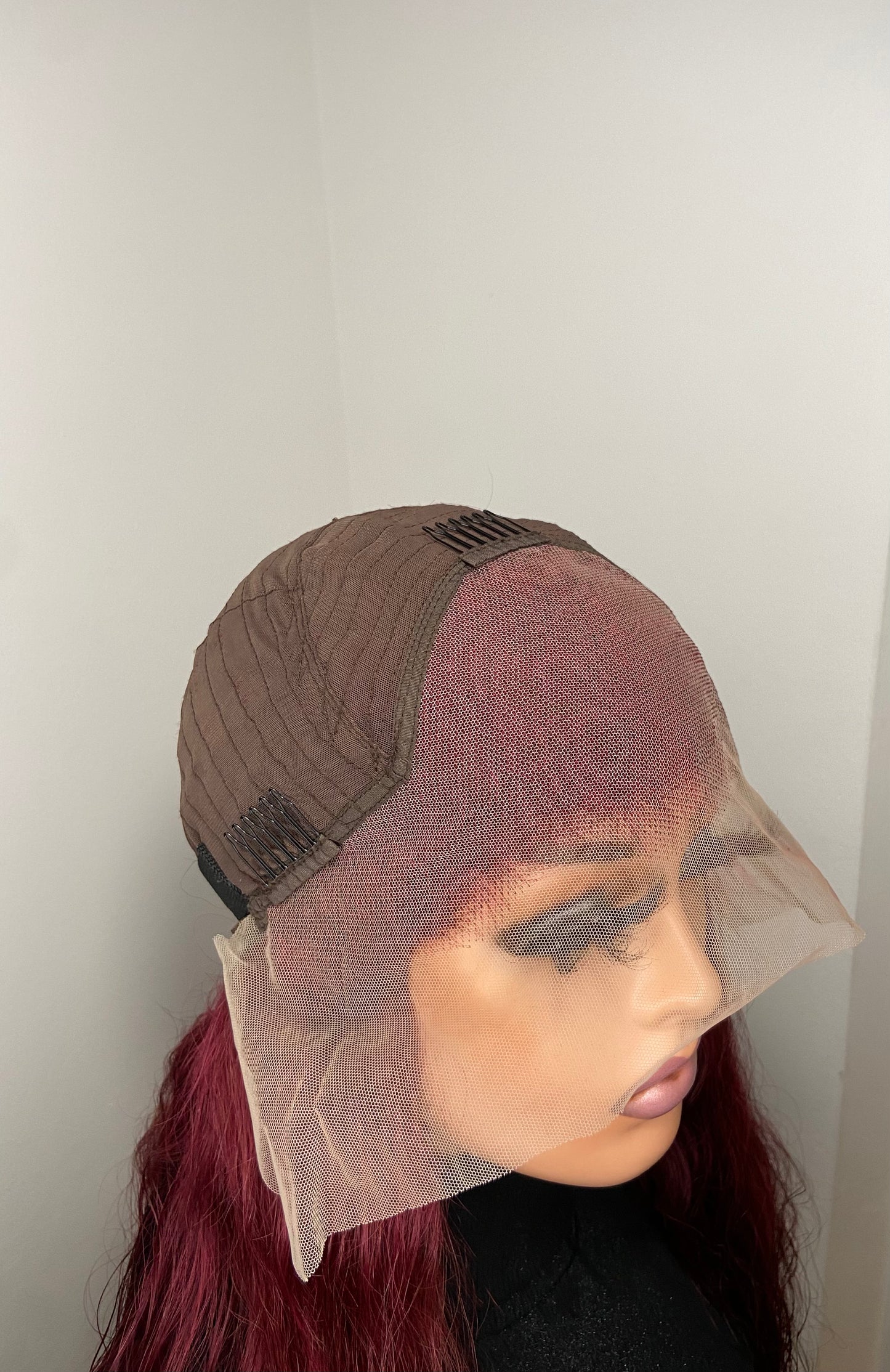 ROSIE | Loose Deep Wave Wig | 13x4 Full Frontal | Burgundy | 100% Human Hair | PRE-ORDER