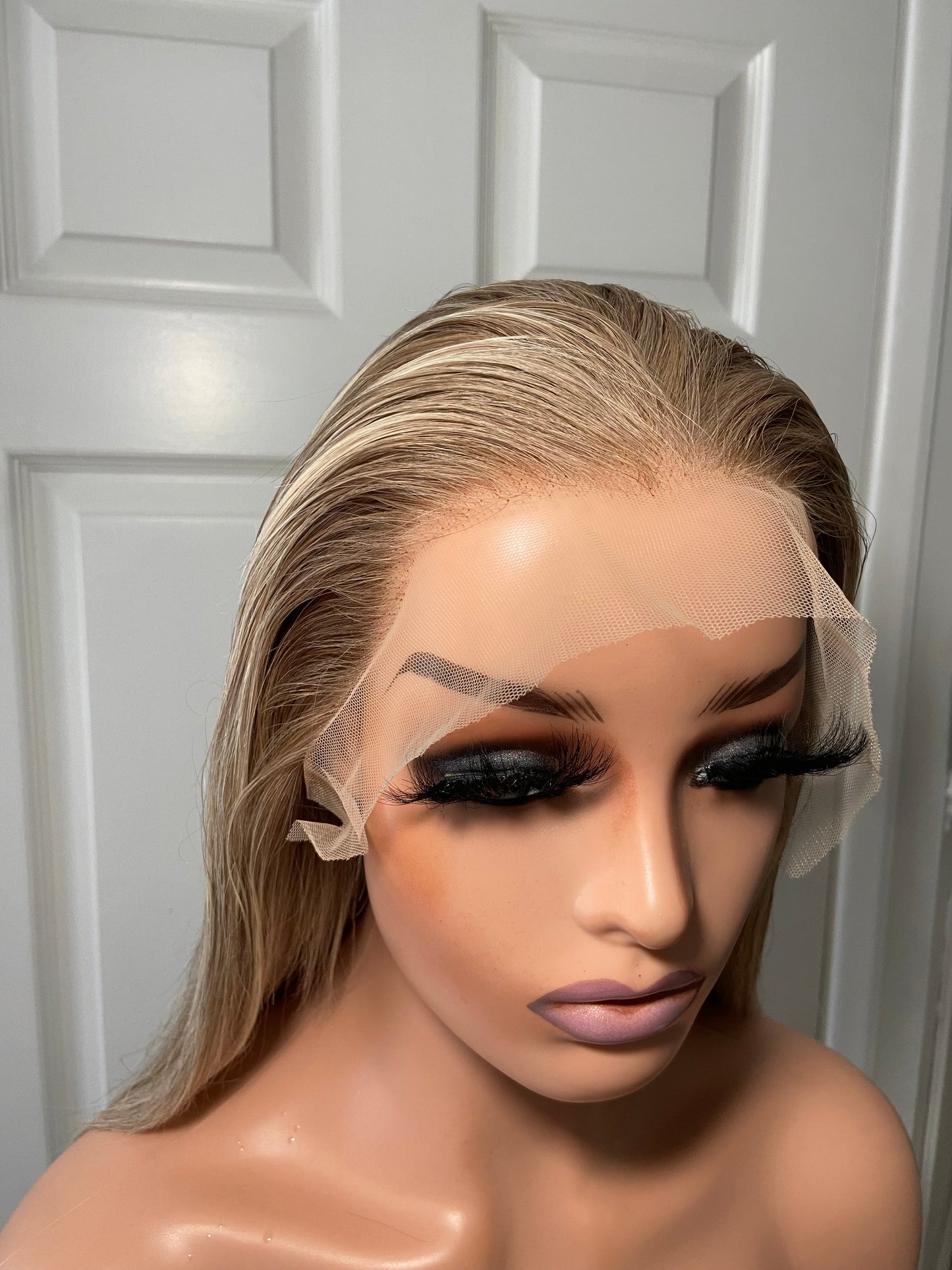 GEMMA | Ash Blonde Highlight Wig 14” | 13x6 Lace Frontal | Straight | Raw Virgin Hair PRE-ORDER ONLY