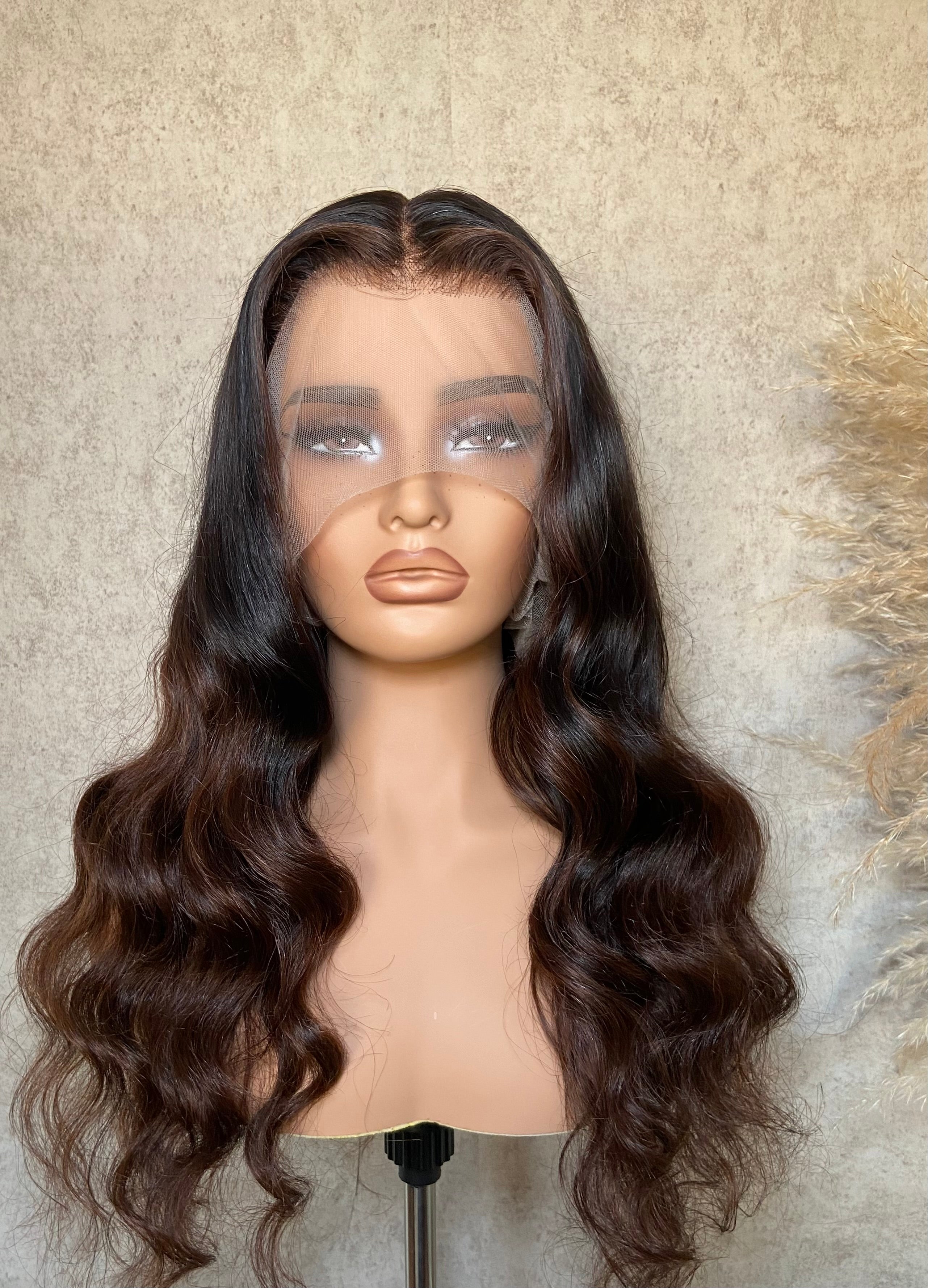 BRIE | Full Lace Wig 20” | Raw Virgin Vietnamese Hair | Body Wave | Ombre Brown