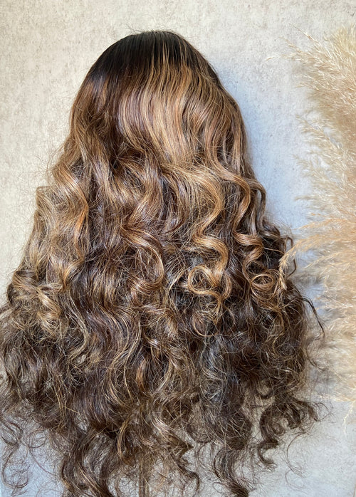 CIARA | 7x7 HD Lace Wig | 26” Virgin Vietnamese Bodywave Hair | Balayage Mix Blonde Highlights | PRE ORDER ONLY