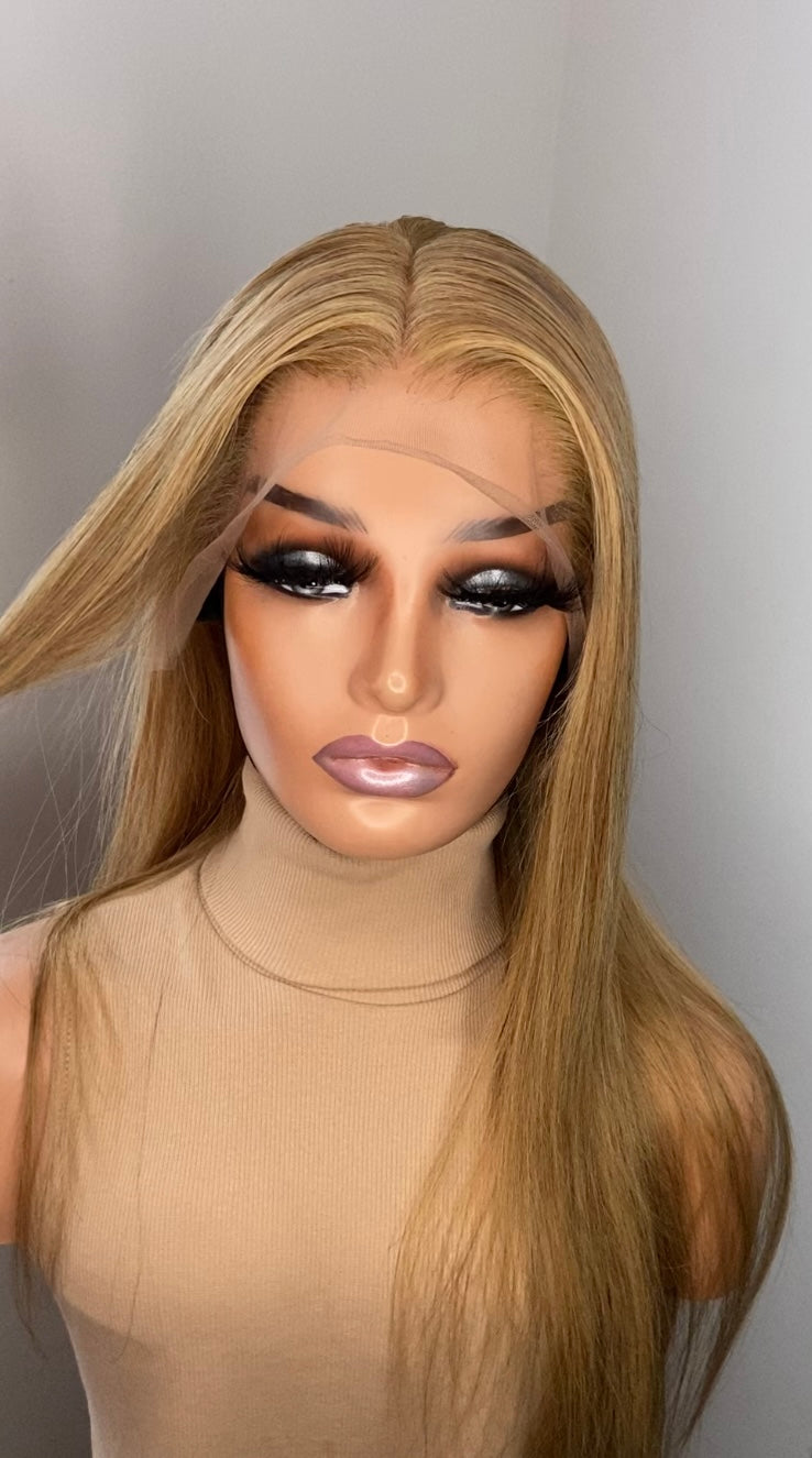 CELINE | Virgin Hair Lace Front Wig | Blonde | Straight Hair