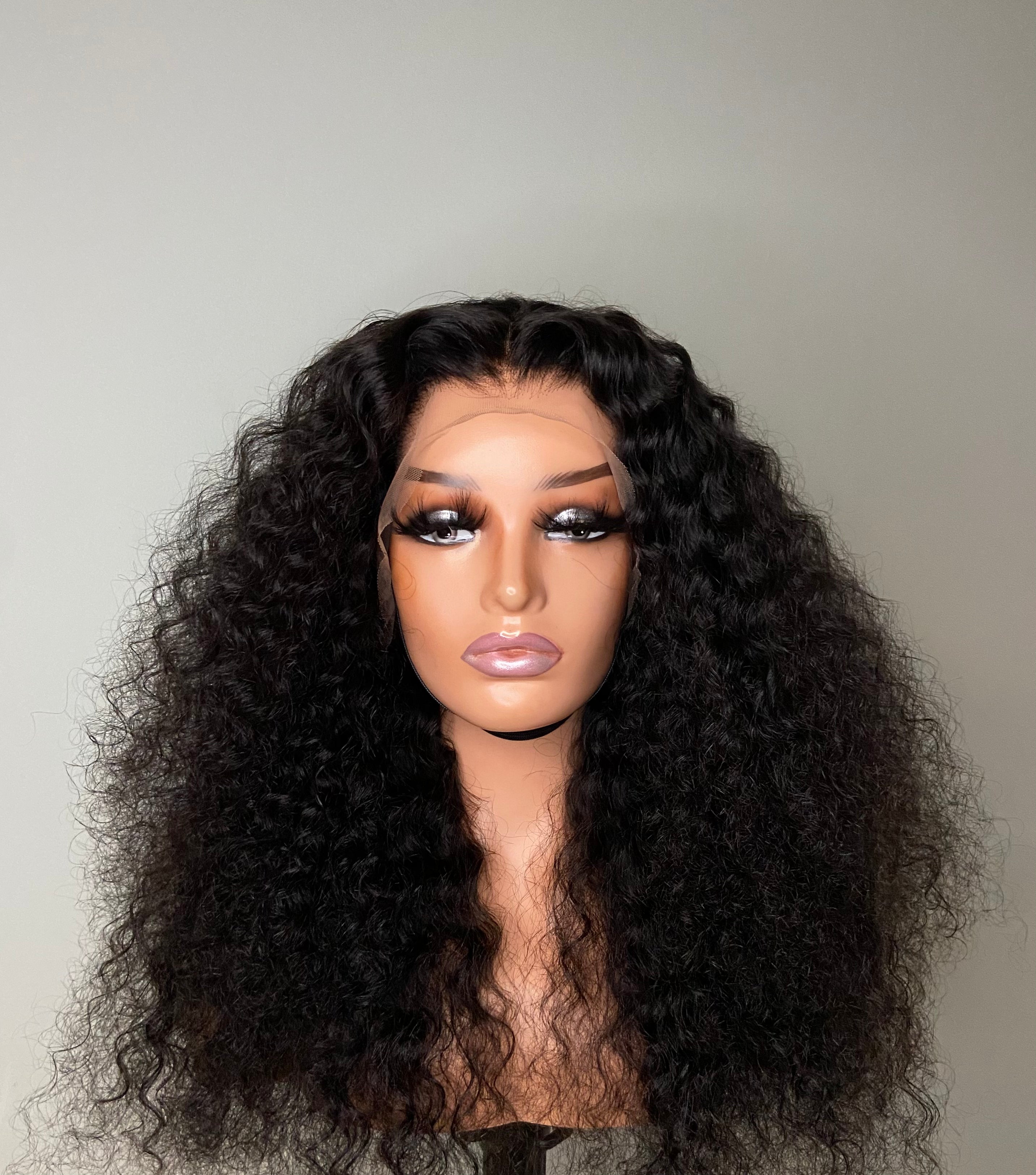 Lace Front Wig | 100% Real Human Hair | 22” Deep Wave Long Hair | Transparent Swiss Lace |