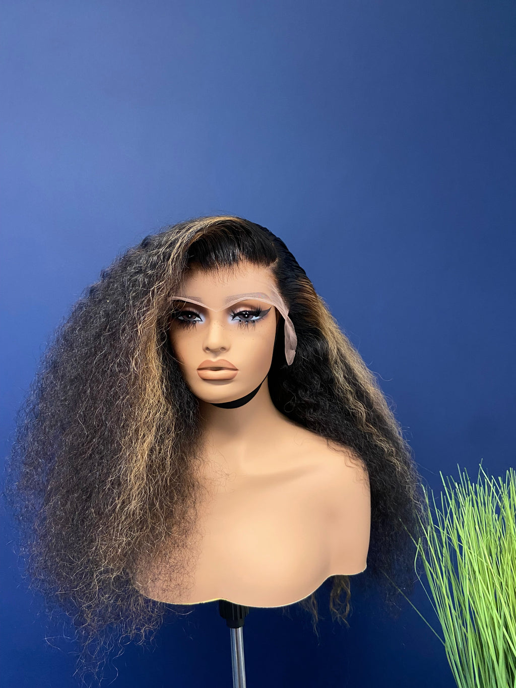 AMEERAH | Blonde Highlights Lace Frontal Wig 24” | Curly Virgin Hair | PRE ORDER