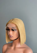 Lace Front Wig | 10” Straight Blonde Bob | 100% Real Human Hair | Bob Cut