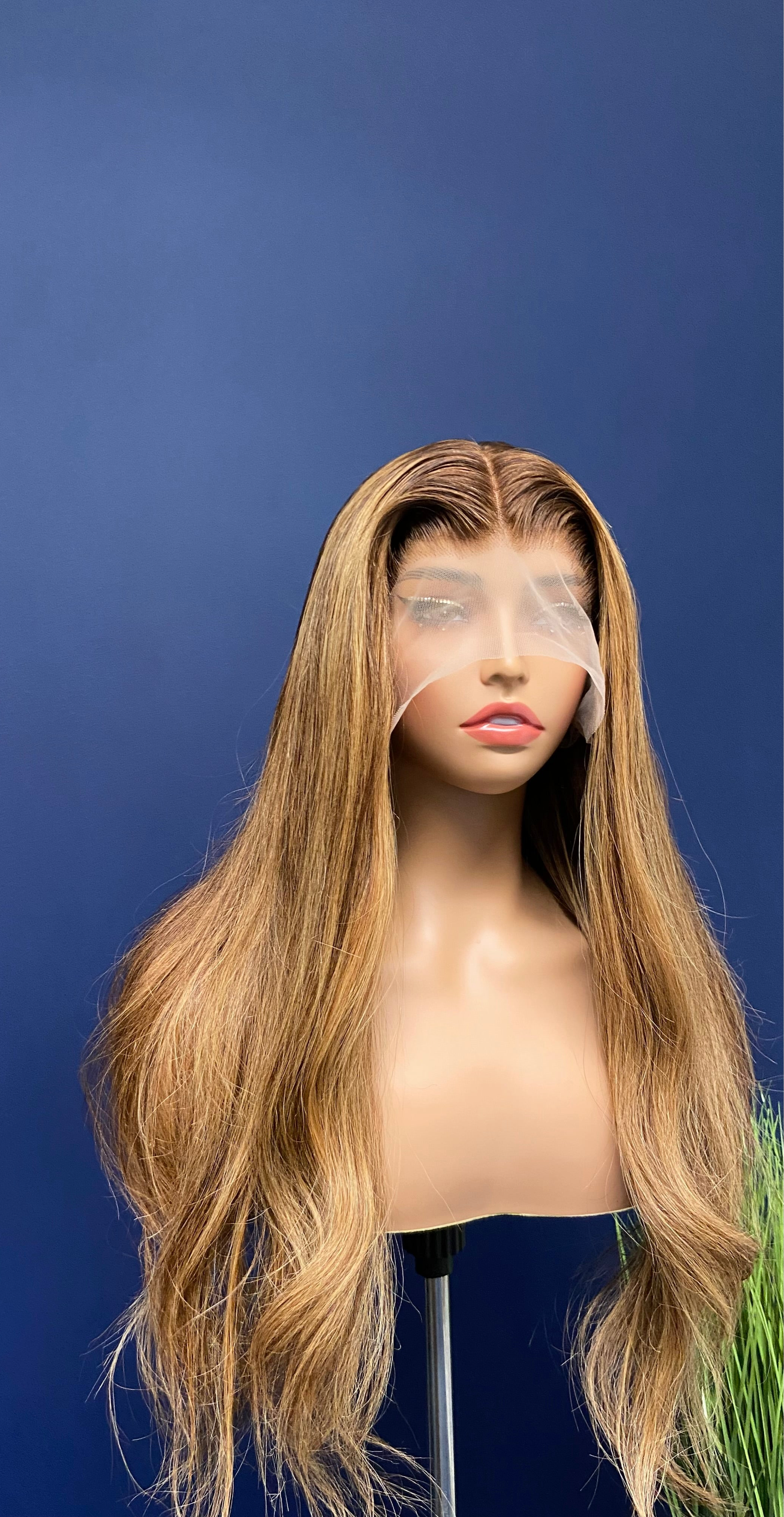 JOANNA | Full Lace Wig | 100% Human Hair | Auburn/Blonde Highlights