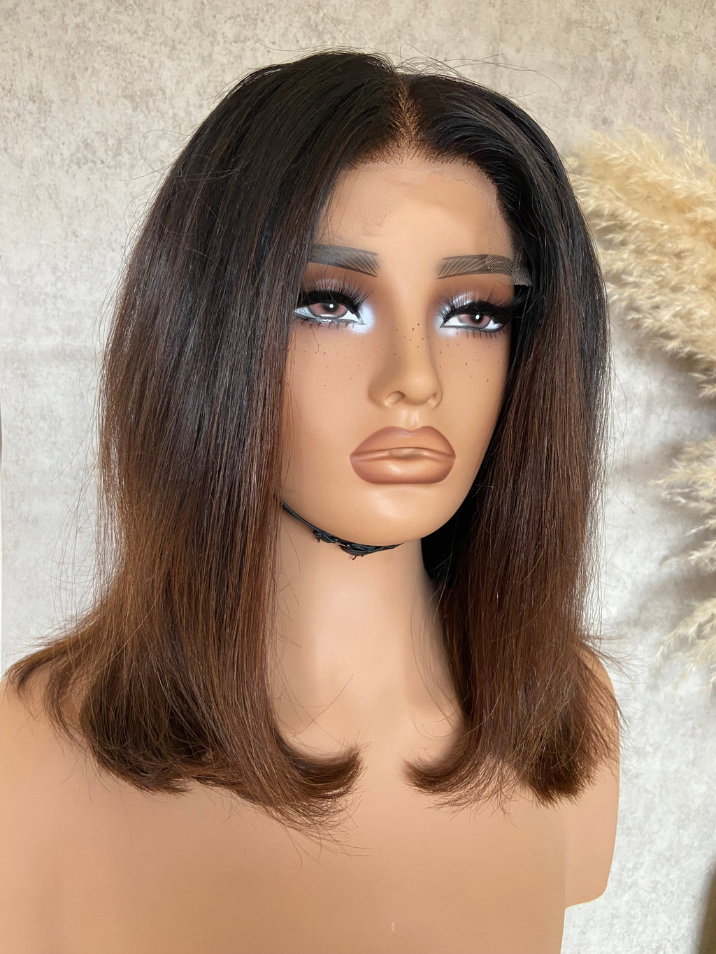 HAZEL | 12 Inch Ombré Brown Straight Hair HD Lace Closure 5x5 Wear and Go Glueless Human Hair Wig| PRE-ORDER ONLY