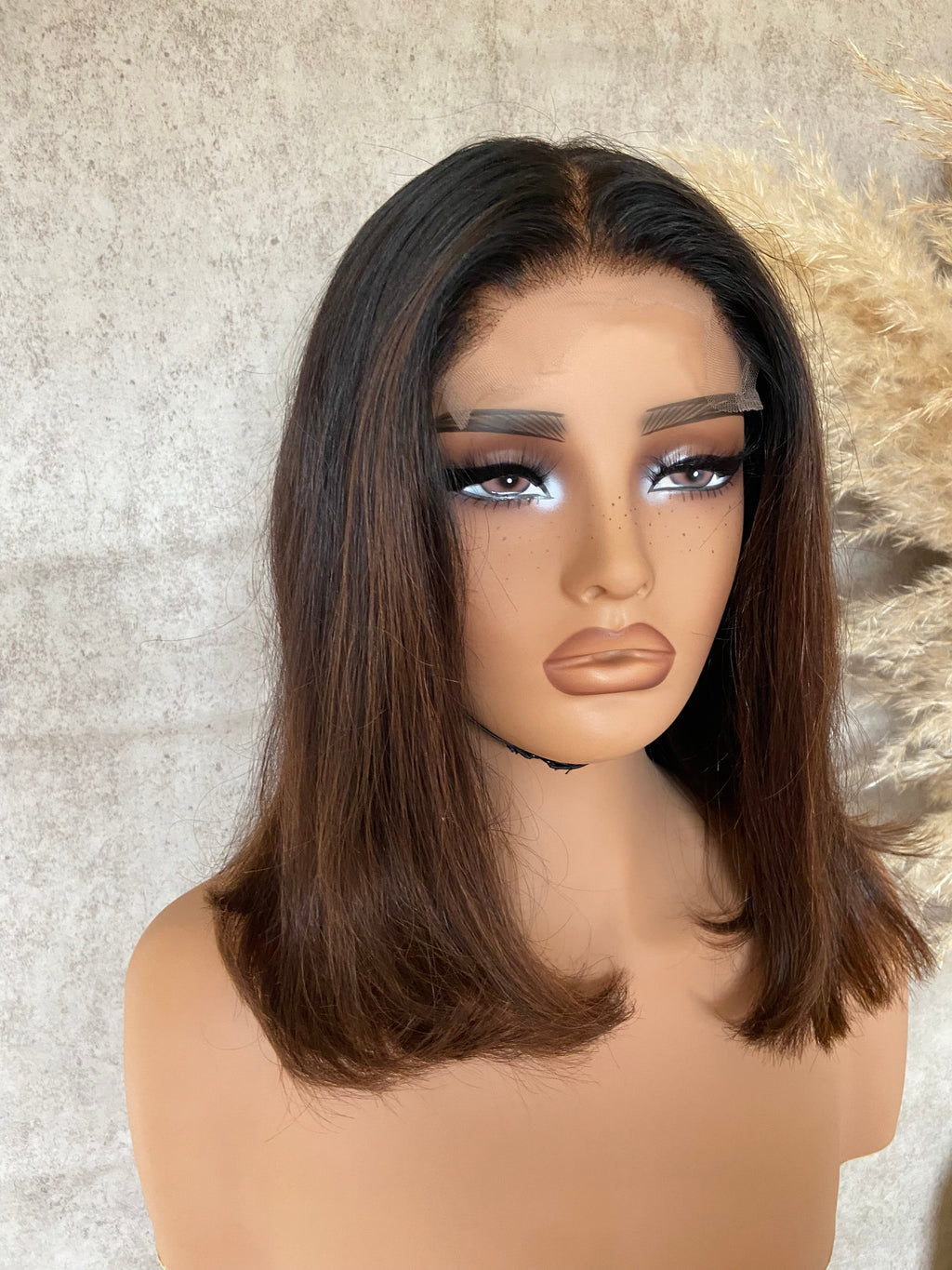 HAZEL | 12 Inch Ombré Brown Straight Hair HD Lace Closure 5x5 Wear and Go Glueless Human Hair Wig| PRE-ORDER ONLY