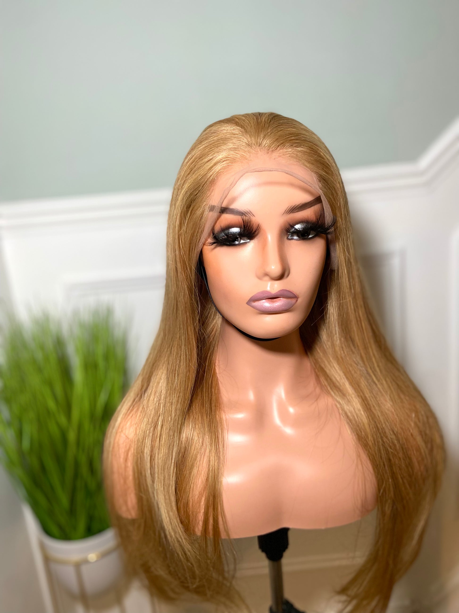 ALICE Honey Blonde Lace Frontal Wig 100 Human Hair Bone