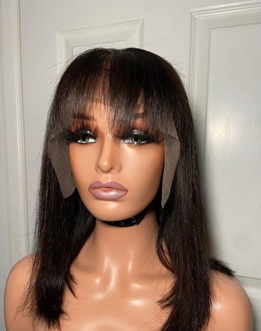 Lace Front Wig | 100% Human Hair | 12” Straight Hair | Transparent Lace | PRE-ORDER