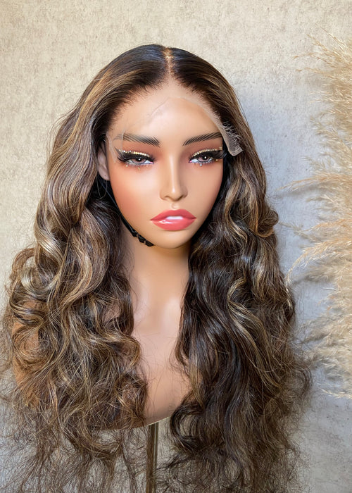 CIARA | 7x7 HD Lace Wig | 26” Virgin Vietnamese Bodywave Hair | Balayage Mix Blonde Highlights | PRE ORDER ONLY