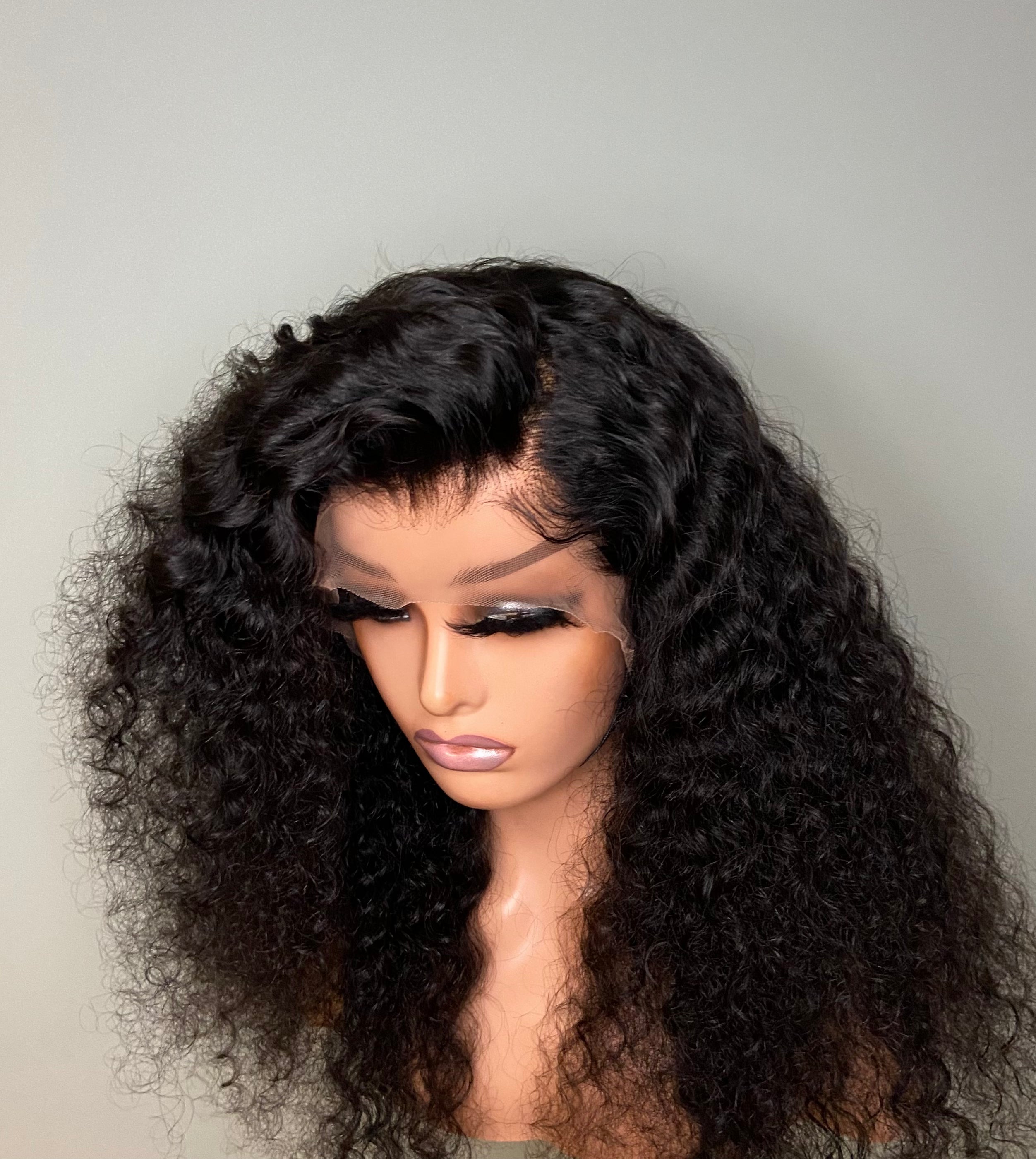 Lace Front Wig | 100% Real Human Hair | 22” Deep Wave Long Hair | Transparent Swiss Lace |