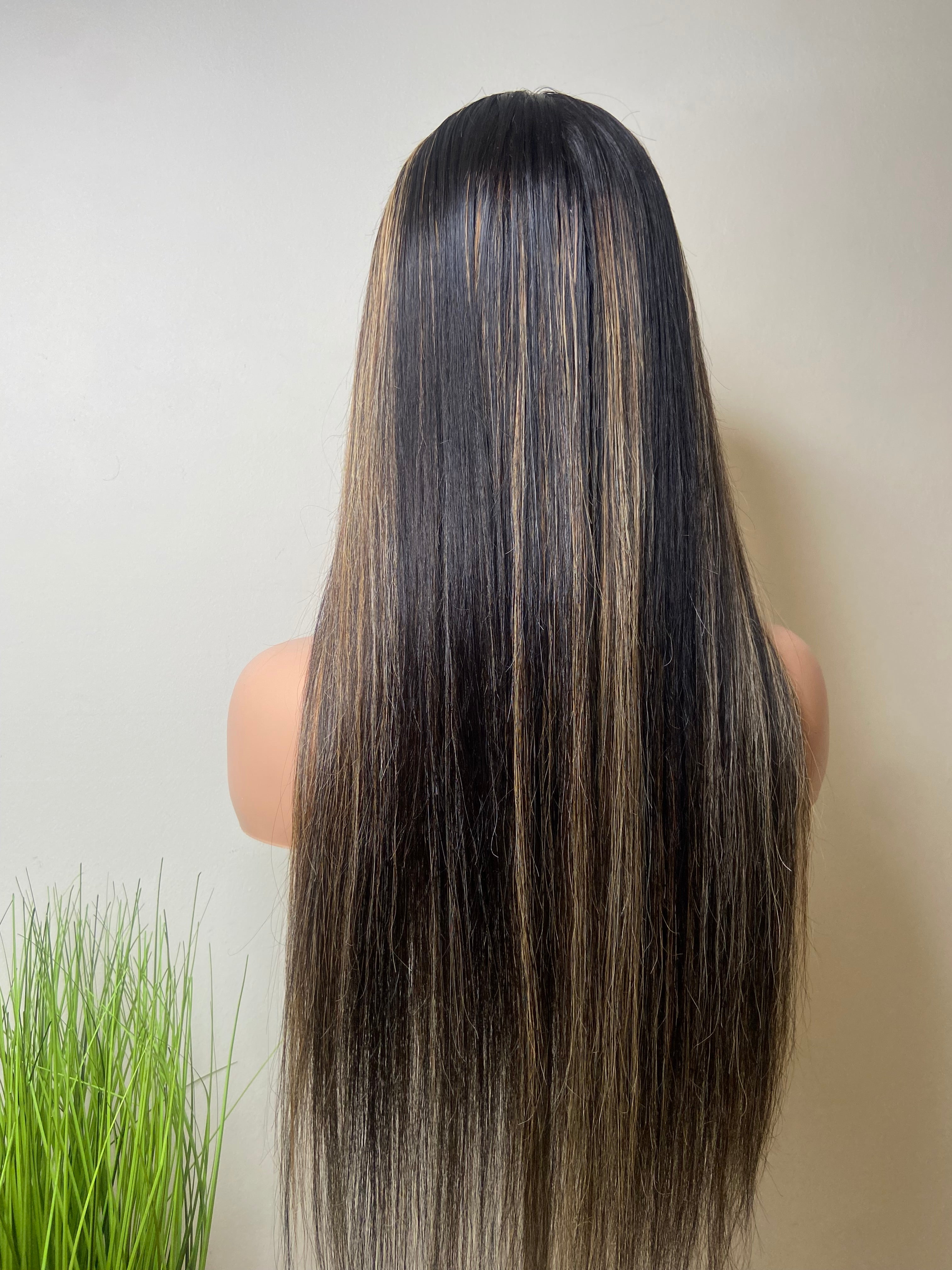 DEE | Virgin Hair Full Lace Wig | Balayage Highlights | Bone Straight 20” | PRE-ORDER ONLY