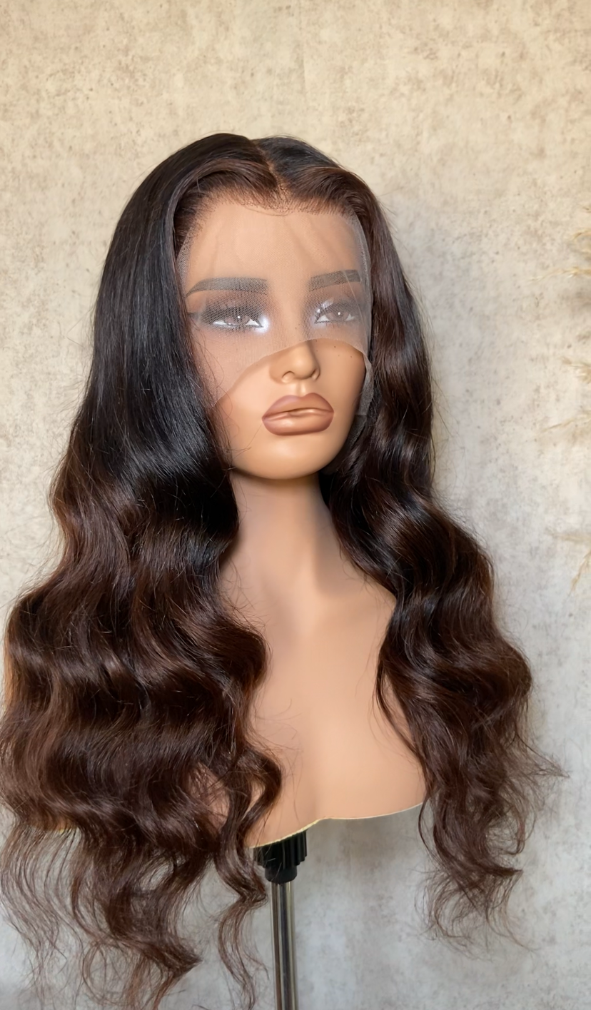 BRIE | Full Lace Wig 20” | Virgin Vietnamese Hair | Body Wave | Ombre Brown | PRE-ORDER ONLY