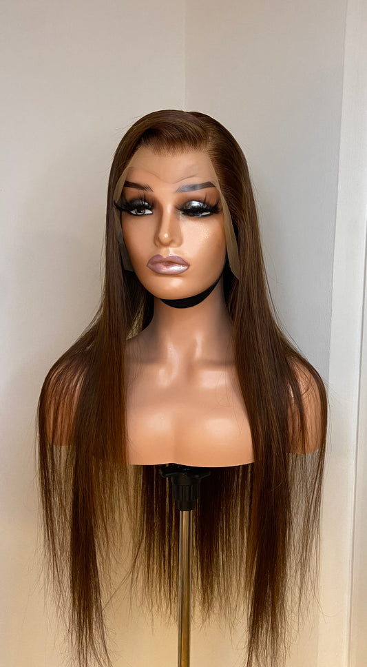 AUTUMN | Brown Full Lace Wig 22” | Bone Straight Virgin Hair | PRE ORDER