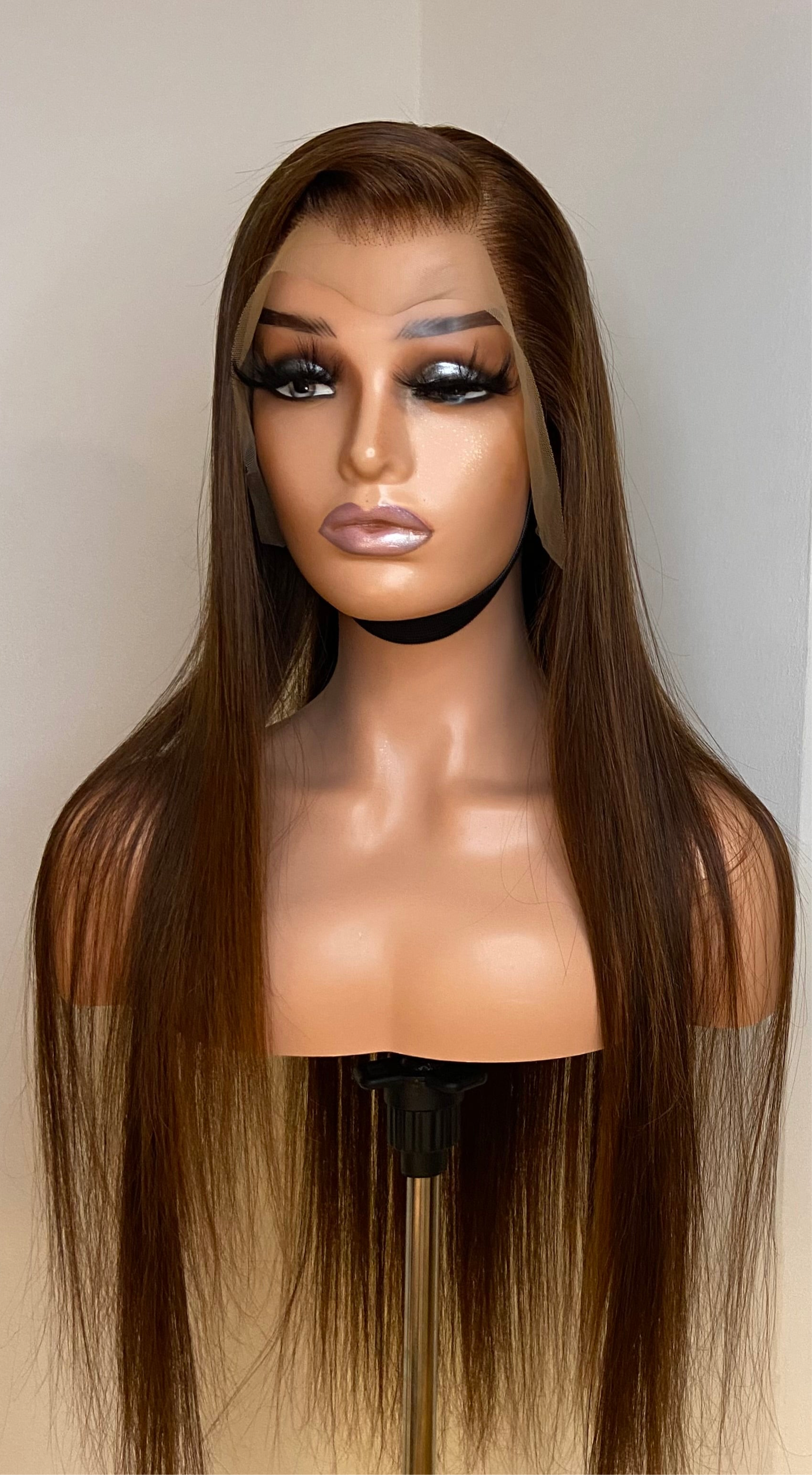 AUTUMN | Brown Full Lace Wig 20” | Bone Straight Virgin Hair | PRE ORDER
