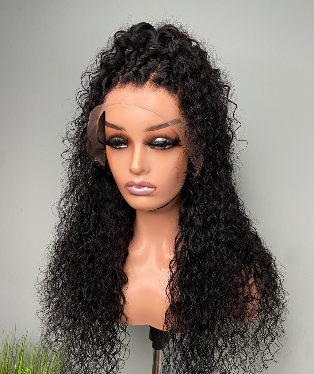 Lace Front Wig | 100% Real Human Hair | 22” Water Wave Hair | Transparent Swiss Lace | Ready to Ship