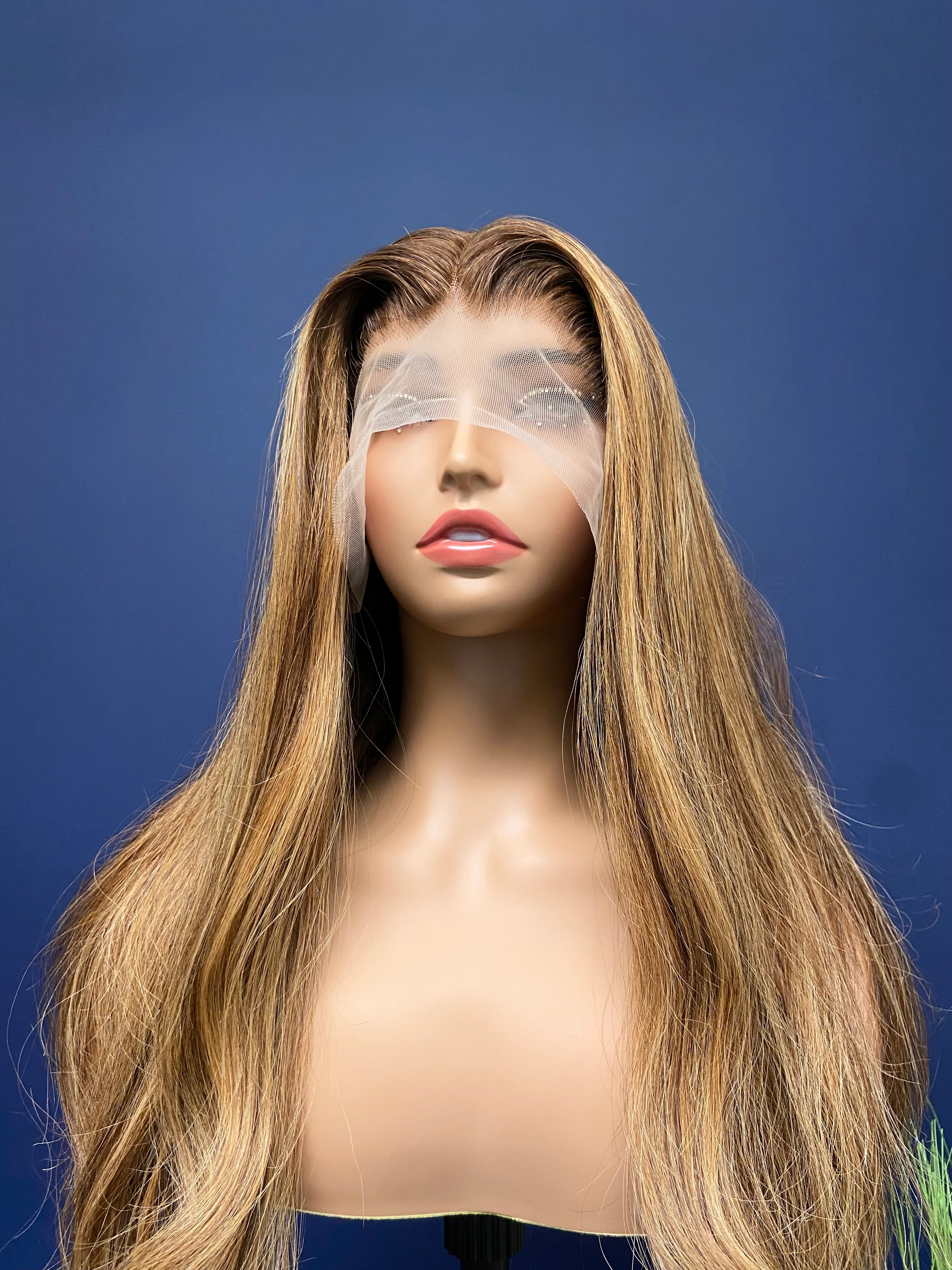 JOANNA | Full Lace Wig | 100% Human Hair | Auburn/Blonde Highlights