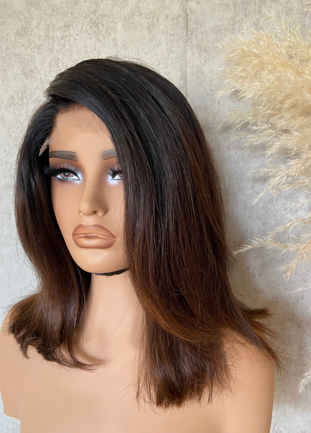 HAZEL | 12 Inch Ombré Brown Straight Hair HD Lace Closure 5x5 Wear and Go Glueless Human Hair Wig| PRE-ORDER ONLY