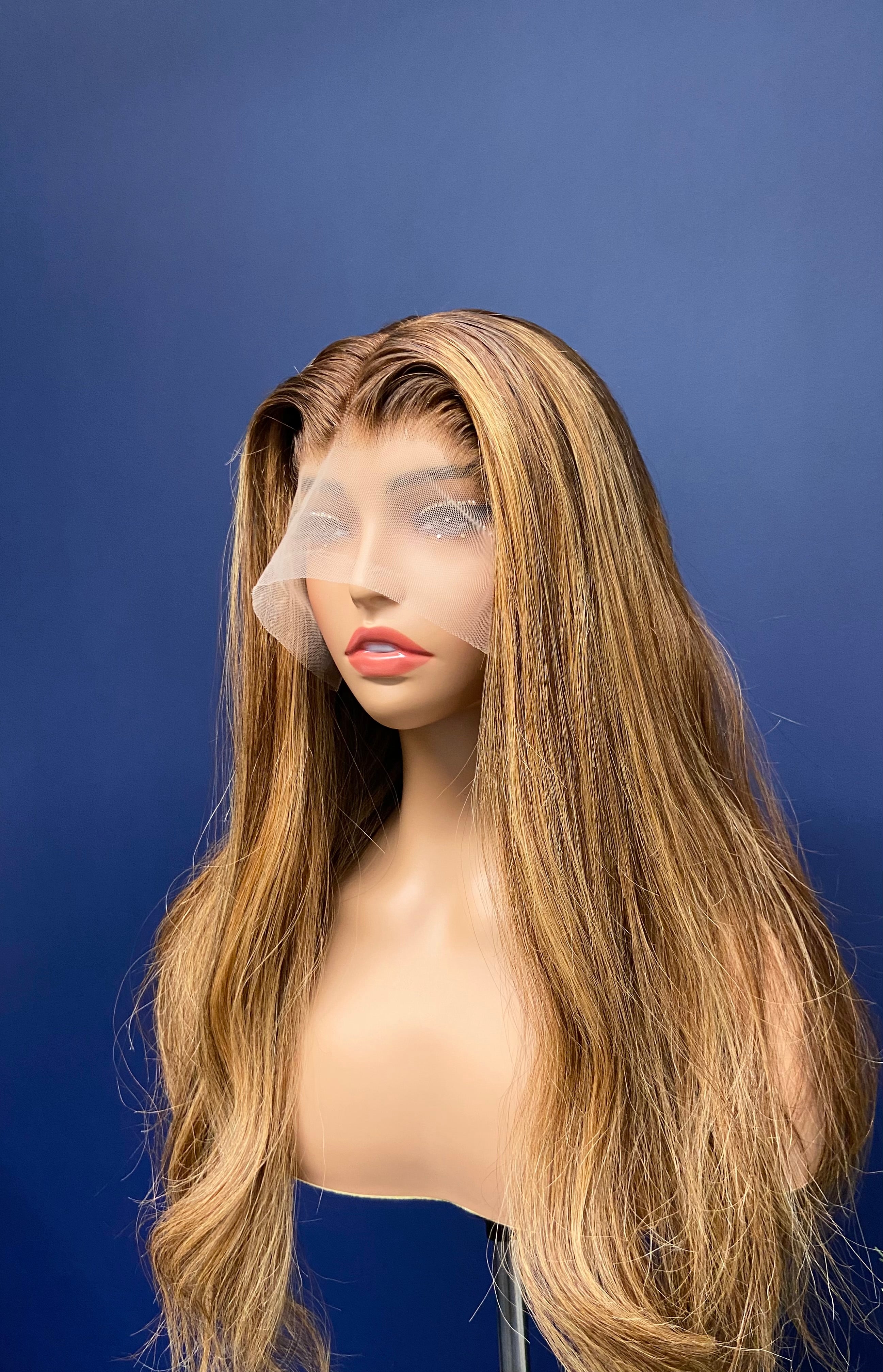 JOANNA | Full Lace Wig | 100% Human Hair | Auburn/Blonde Highlights