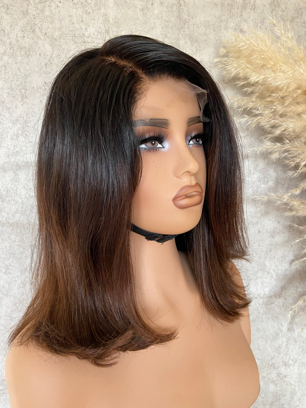 HAZEL | 12 Inch Ombré Brown Straight Hair HD Lace Closure 5x5 Wear and Go Glueless Human Hair Wig| PRE-ORDER ONLY