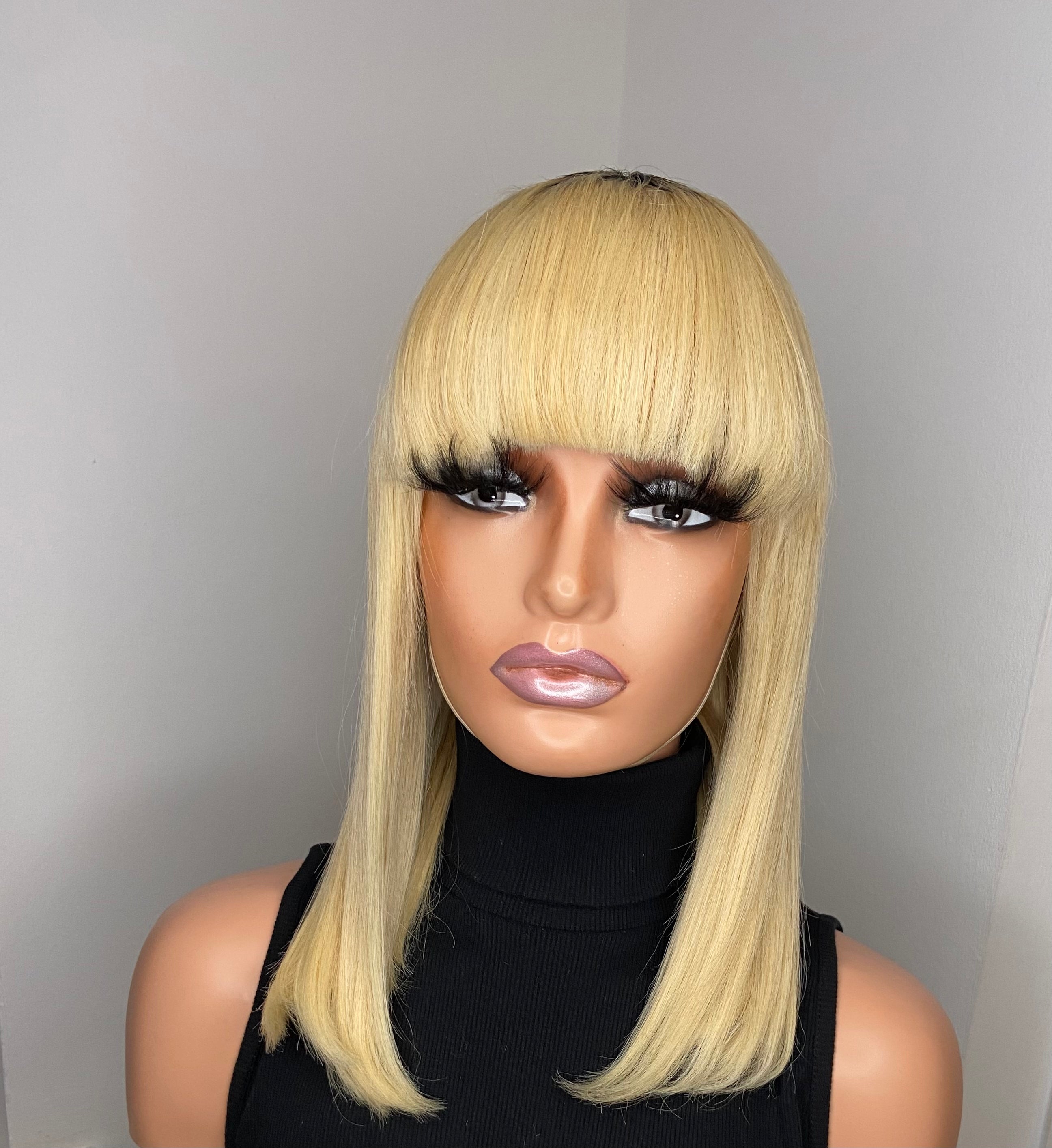 VIVIAN | Lace Fringe Wig | Dark Roots | 100% Human Hair | PRE ORDER ONLY