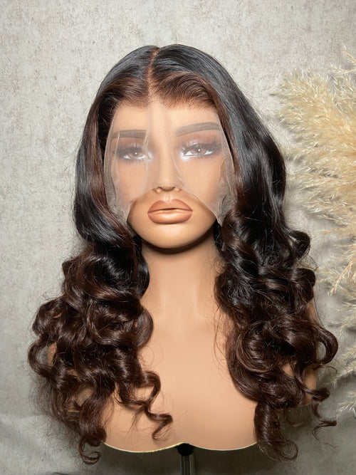 BRIE | Full Lace Wig 20” | Virgin Vietnamese Hair | Body Wave | Ombre Brown | PRE-ORDER ONLY