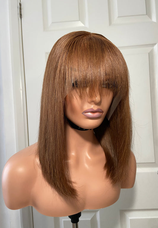 SHARON | Human Hair Fringe Bob Wig 12” | 13x4 Transparent Lace Front | PRE-ORDER