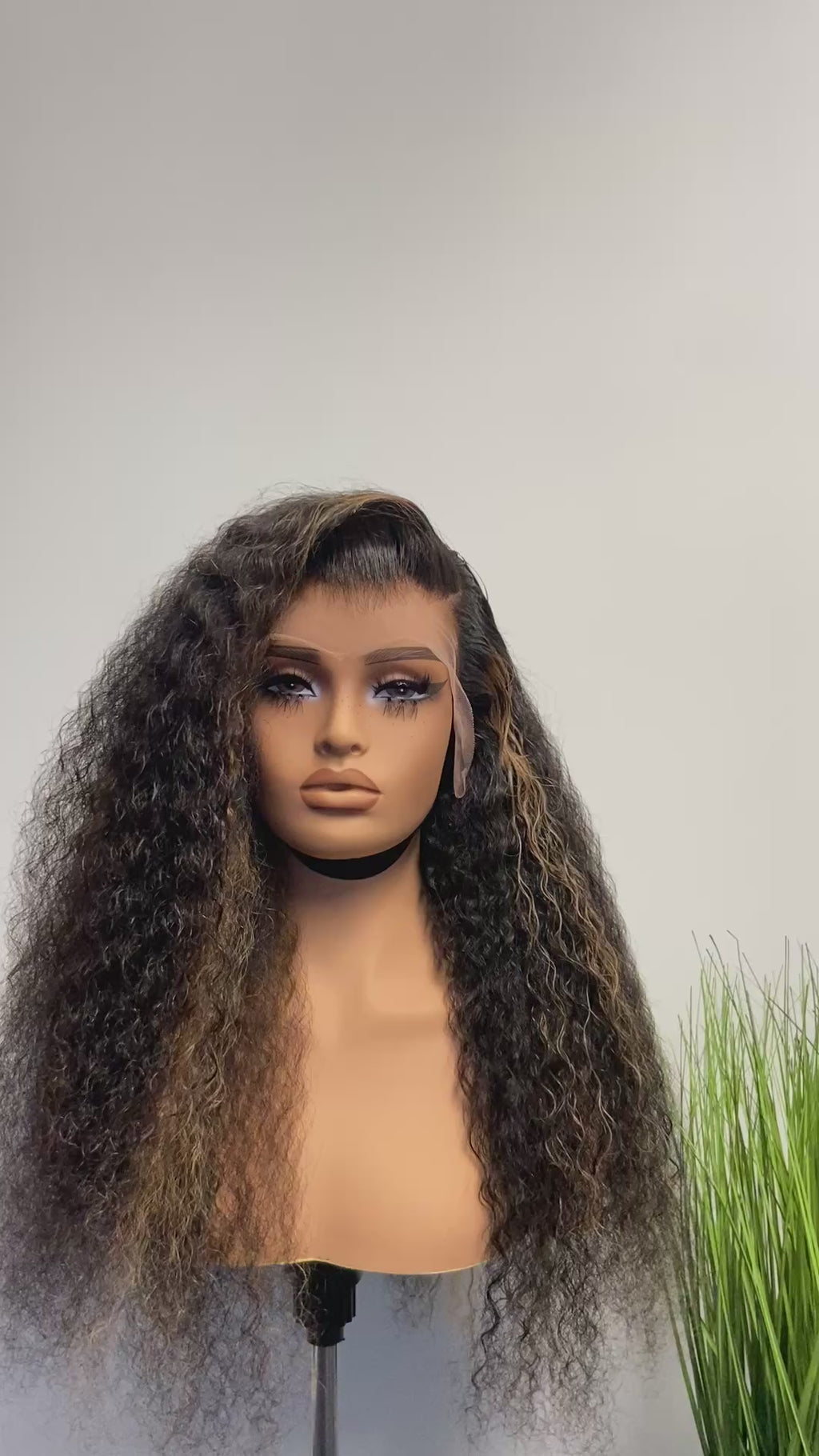 AMEERAH | Blonde Highlights Lace Frontal Wig 24” | Curly Virgin Hair | PRE ORDER