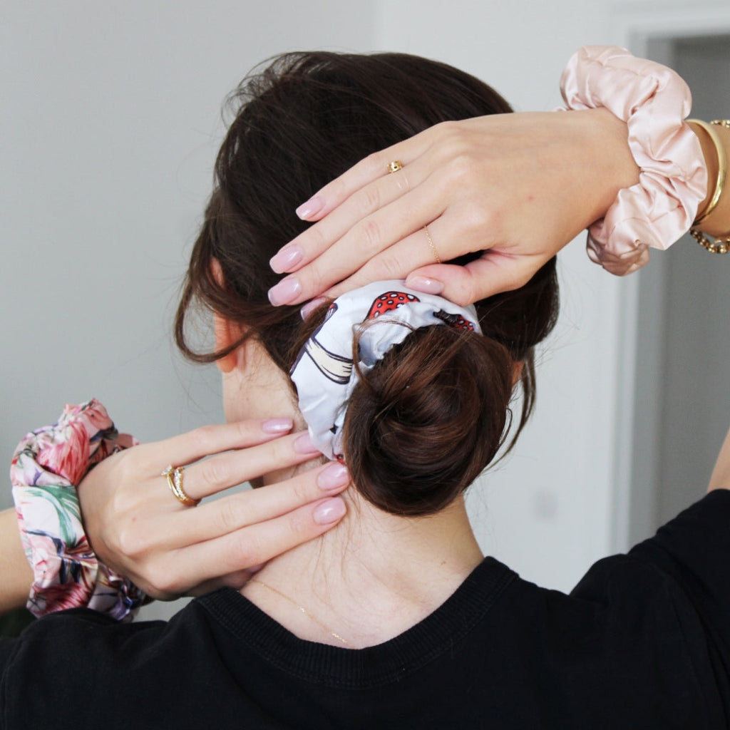 Cloud Satin Hair Scrunchie Set (set of 3) - Toadstool Paradise