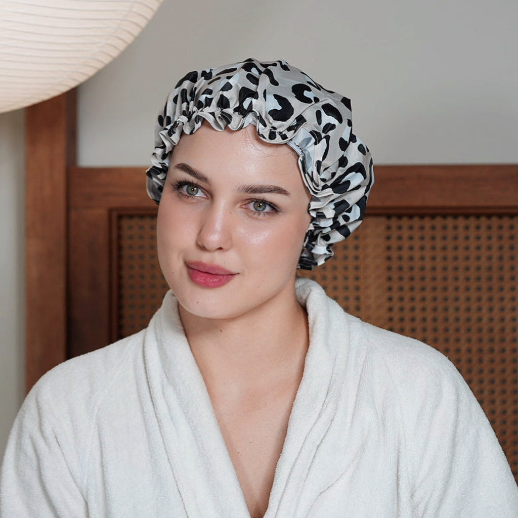 Shower Cap - Grey Leopard Print