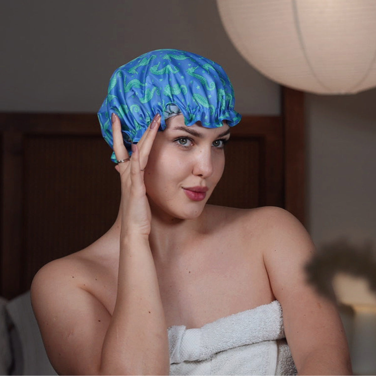 Shower Cap - Seahorse Print