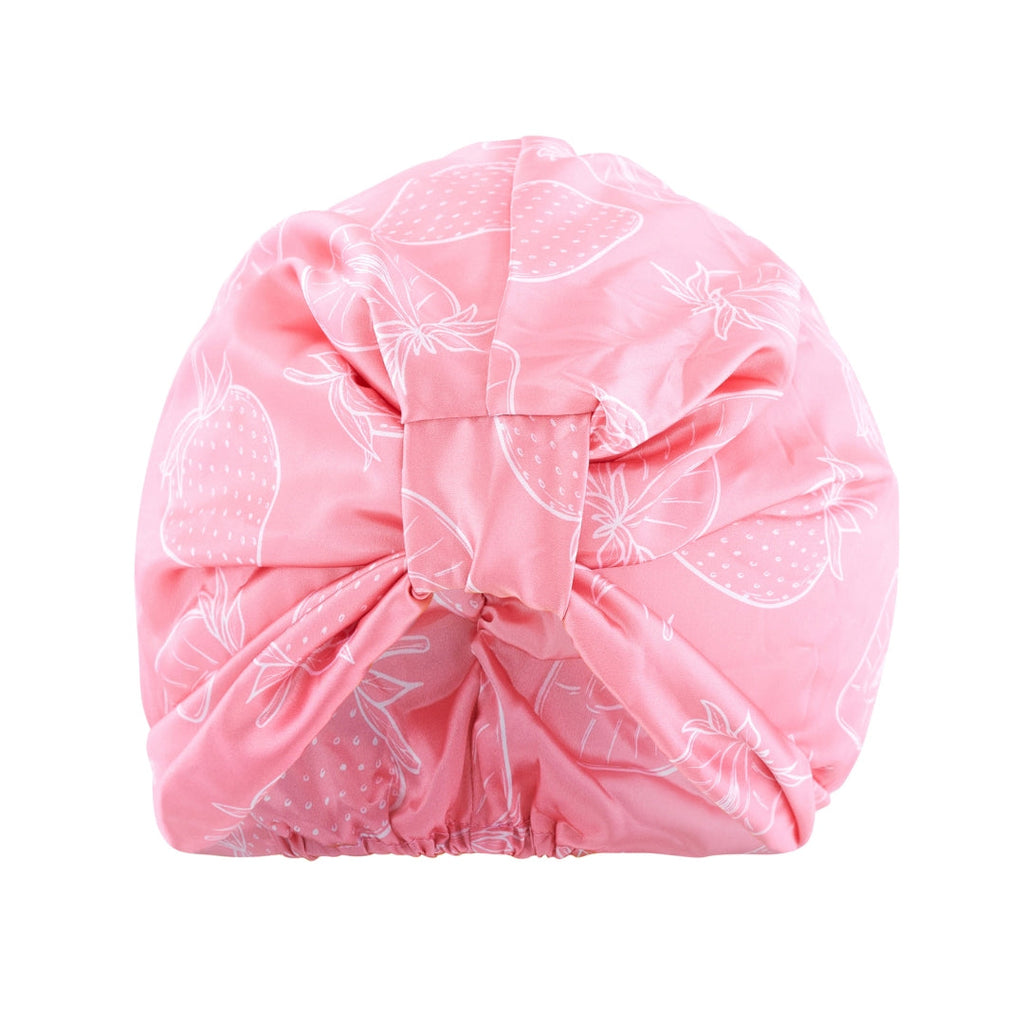 Satin Sleep Turban, Strawberry Surprise