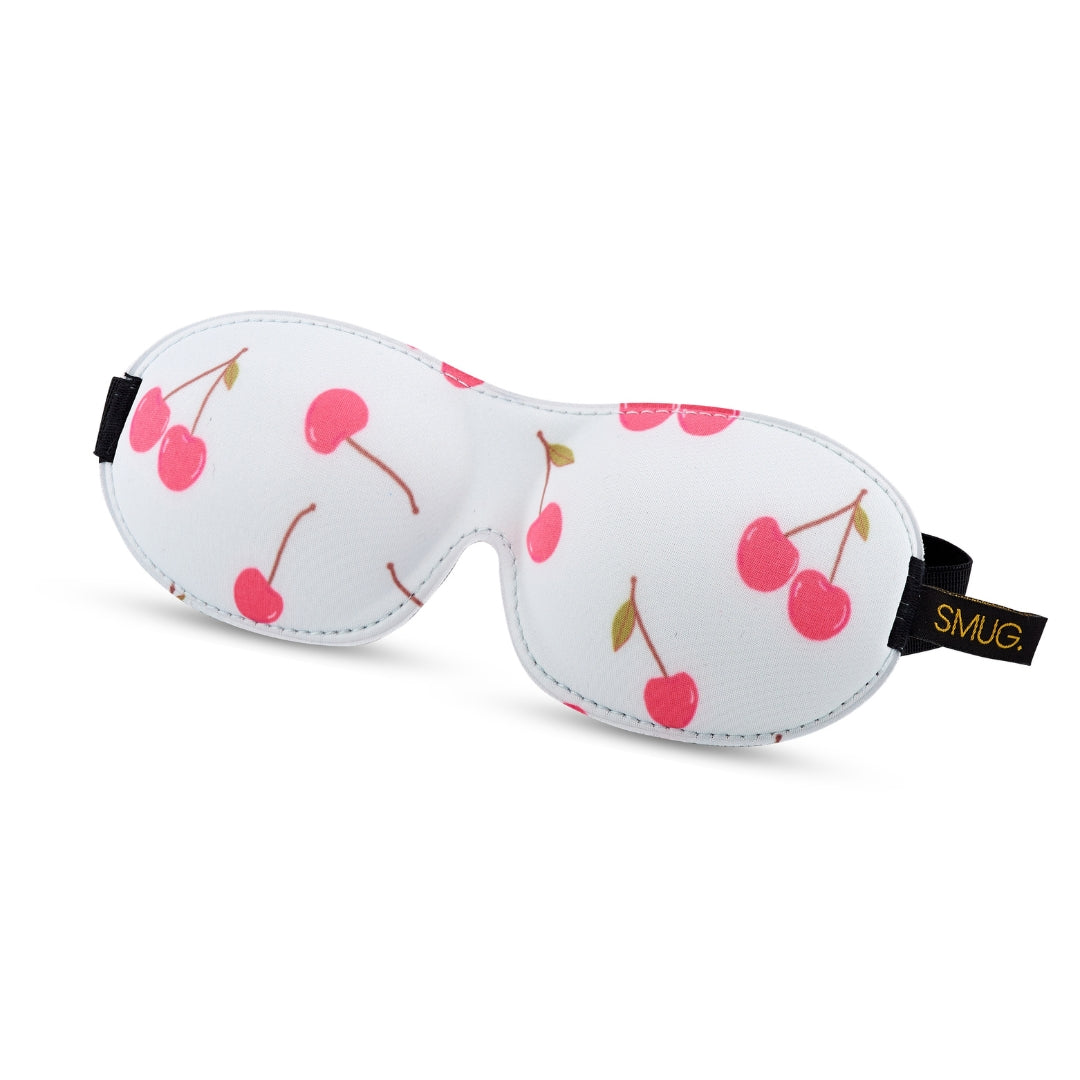 Contoured 3D Blackout Sleep Mask, Blue Cherries